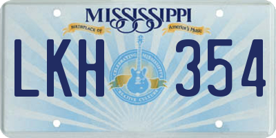 MS license plate LKH354