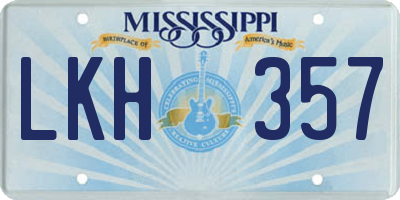 MS license plate LKH357