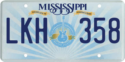 MS license plate LKH358