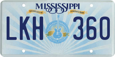 MS license plate LKH360