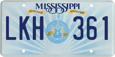 MS license plate LKH361