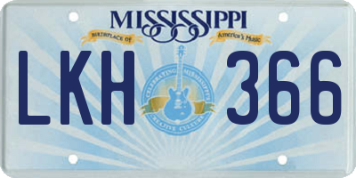 MS license plate LKH366