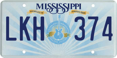 MS license plate LKH374