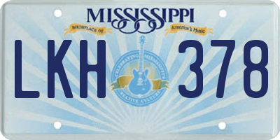 MS license plate LKH378