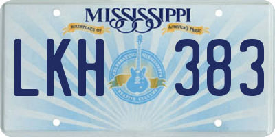 MS license plate LKH383