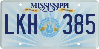 MS license plate LKH385