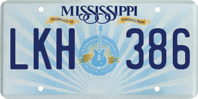 MS license plate LKH386