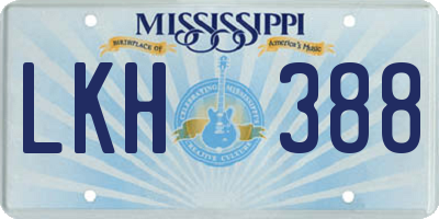 MS license plate LKH388