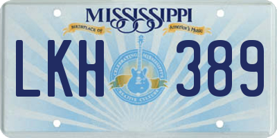 MS license plate LKH389