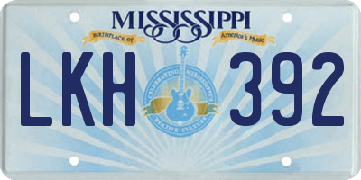 MS license plate LKH392