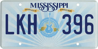 MS license plate LKH396