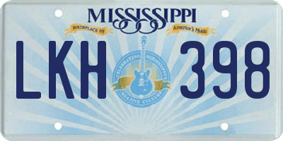 MS license plate LKH398