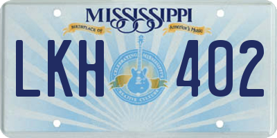 MS license plate LKH402