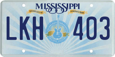 MS license plate LKH403