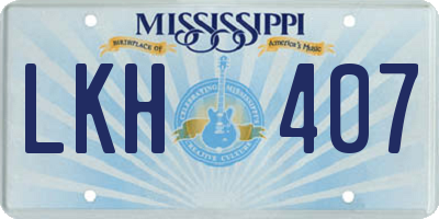 MS license plate LKH407