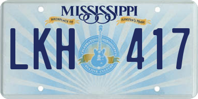 MS license plate LKH417
