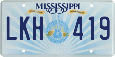 MS license plate LKH419