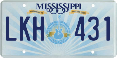 MS license plate LKH431