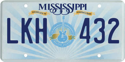 MS license plate LKH432