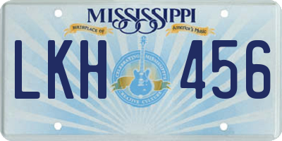 MS license plate LKH456