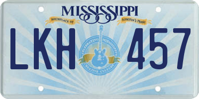 MS license plate LKH457