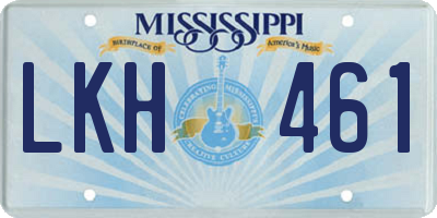 MS license plate LKH461