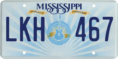 MS license plate LKH467