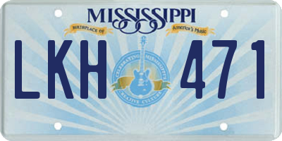 MS license plate LKH471