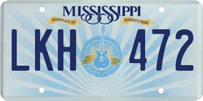 MS license plate LKH472