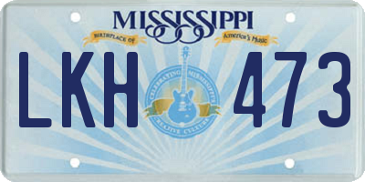 MS license plate LKH473