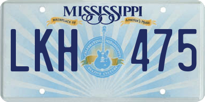 MS license plate LKH475