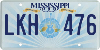 MS license plate LKH476