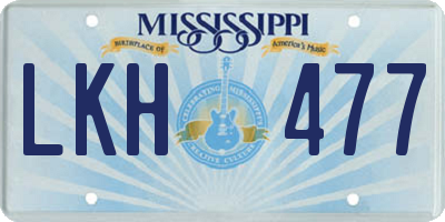 MS license plate LKH477