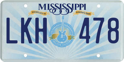 MS license plate LKH478