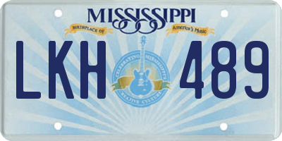 MS license plate LKH489