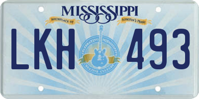 MS license plate LKH493