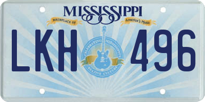 MS license plate LKH496