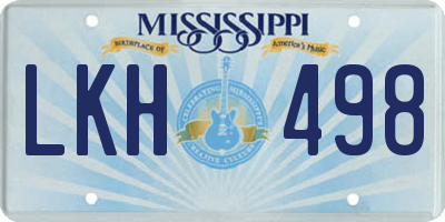 MS license plate LKH498