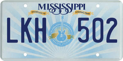 MS license plate LKH502