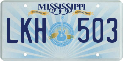 MS license plate LKH503