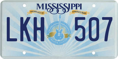 MS license plate LKH507
