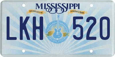 MS license plate LKH520