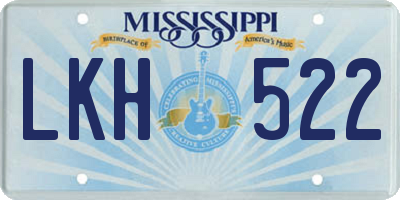 MS license plate LKH522