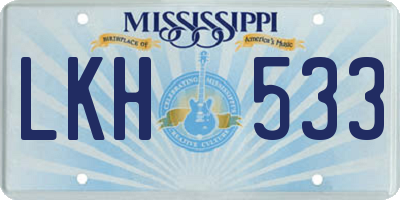 MS license plate LKH533