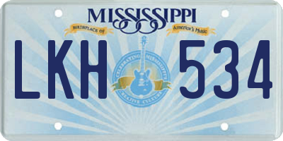MS license plate LKH534
