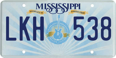 MS license plate LKH538