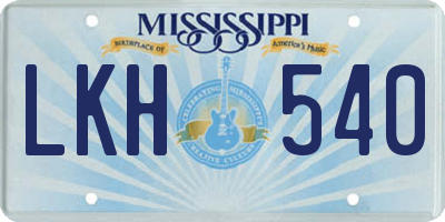 MS license plate LKH540