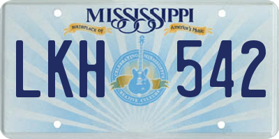 MS license plate LKH542