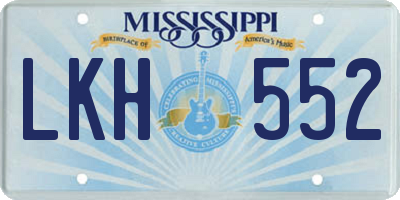 MS license plate LKH552