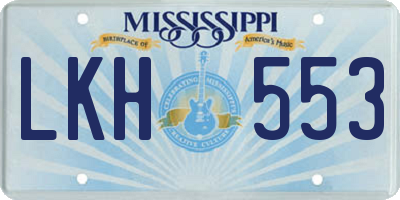 MS license plate LKH553
